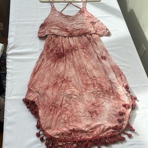 New Entro brand dress‎ large boho tassels tie dye